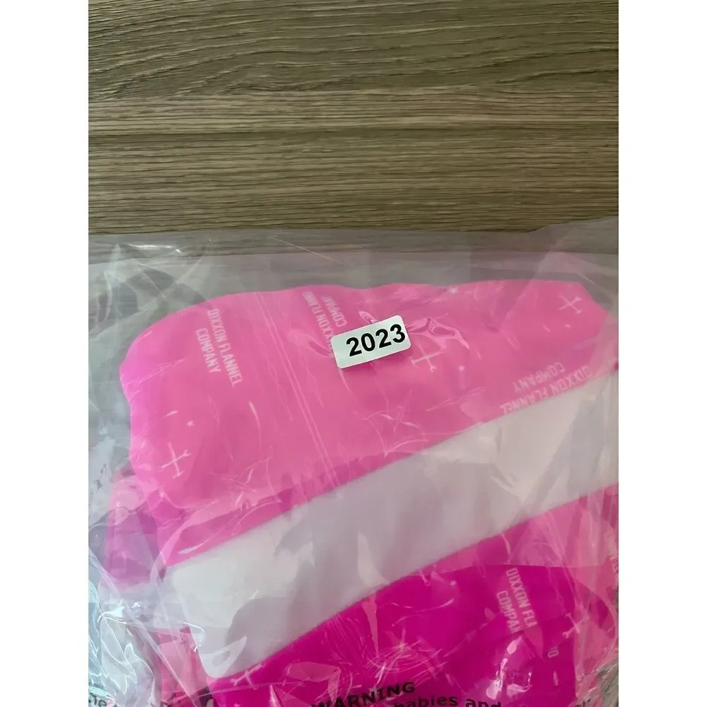 Dixxon Flannel Co Bikini Two Piece Swimsuit Hot Pink White Women's S NWOT